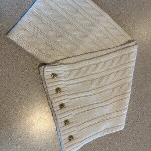 MICHAEL KORS Ivory Cable Knit Infinity Scarf with Buttons